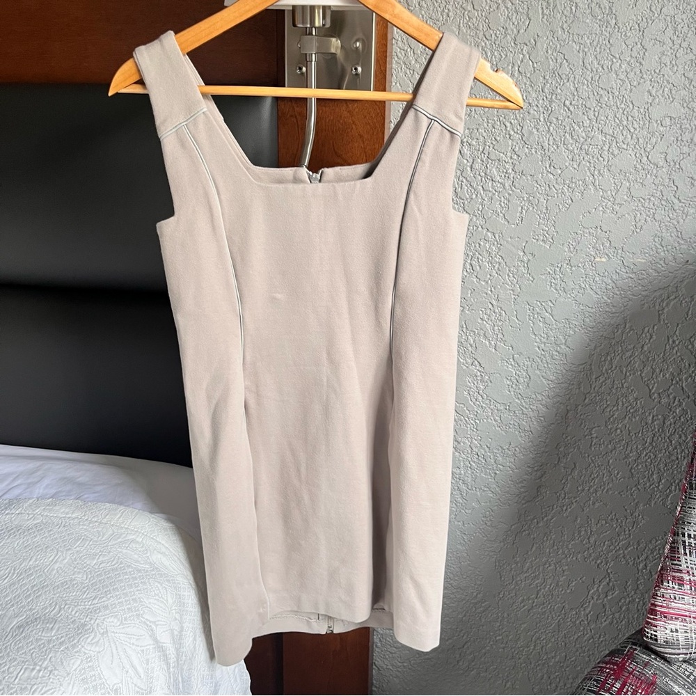 T Alexander Wang Zip-Front Shift bodycon Dress in Beige XS